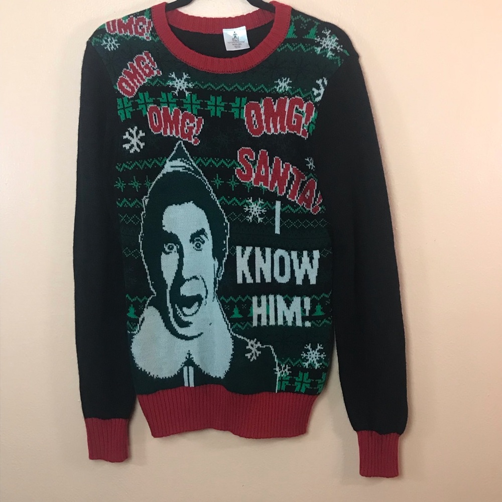 Buddy the Elf OMG Santa I Know Him Will Farrel Holiday Sweater Unisex Adult S